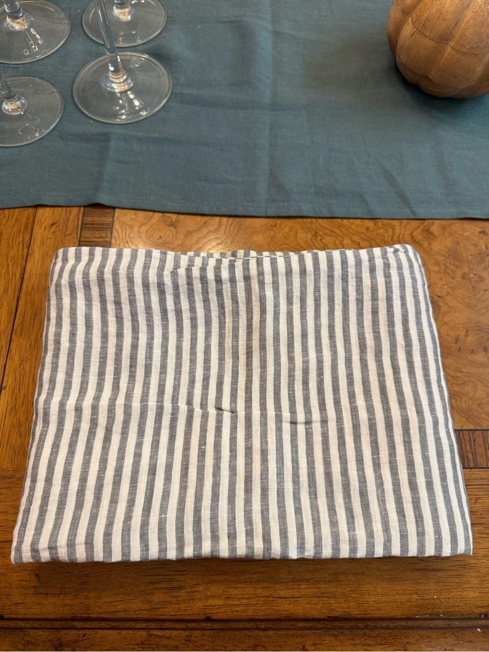 New Quince European Grey Striped Linen Pillowcase Set - Retail is 50